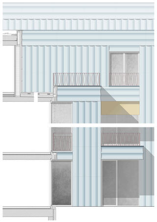 Facade detail section Fassadendetail Alte Landstrasse Männedorf, Fischer Architekten AG